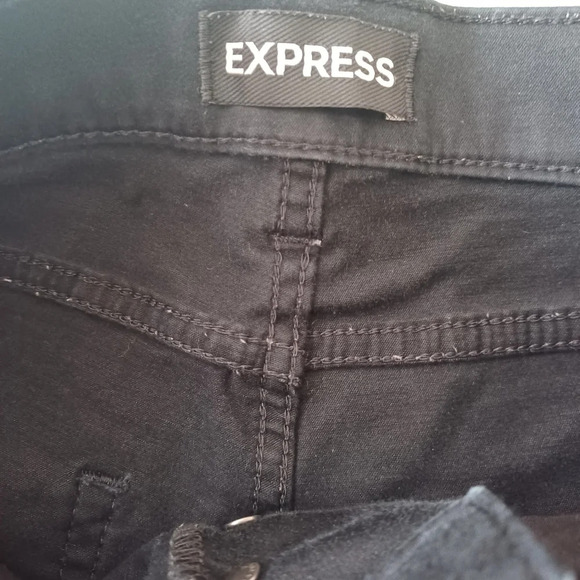 Express Jean shorts button fly black size 0 - Picture 4 of 4